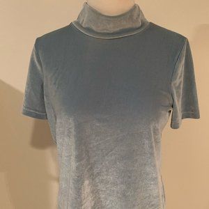 Madewell Velvet Short Sleeve Mock Turtleneck Top